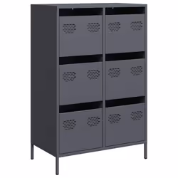 vidaXL Credenza Antracite 68x39x101,5 cm Acciaio - Vista aggiuntiva 2
