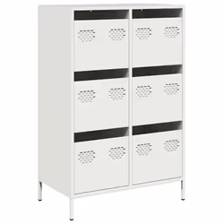 vidaXL Credenza Bianca 68x39x101,5 cm in Acciaio - Vista aggiuntiva 2