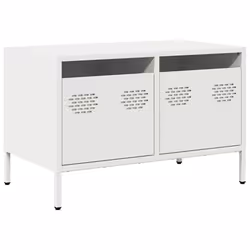 vidaXL Mobile TV Bianco 68x39x43,5 cm in Acciaio Laminato a Freddo - Vista aggiuntiva 2