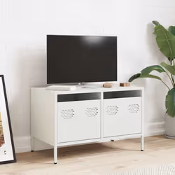 vidaXL Mobile TV Bianco 68x39x43,5 cm in Acciaio Laminato a Freddo - Vista aggiuntiva 3