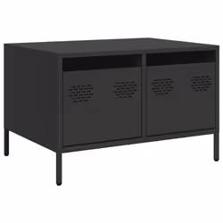 vidaXL Mobile TV Nero 68x50x43,5 cm in Acciaio Laminato a Freddo - Vista aggiuntiva 2