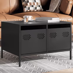 vidaXL Mobile TV Nero 68x50x43,5 cm in Acciaio Laminato a Freddo - Vista aggiuntiva 3