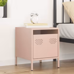vidaXL Comodino Rosa 35x39x43,5 cm in Acciaio - Vista aggiuntiva 3