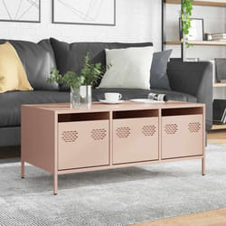 vidaXL Tavolino Rosa 101,5x50x43,5 cm in Acciaio Laminato a Freddo