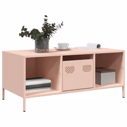 vidaXL Tavolino Rosa 101,5x50x43,5 cm in Acciaio Laminato a Freddo - Vista aggiuntiva 3
