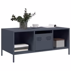 vidaXL Tavolino Antracite 101,5x50x43,5cm in Acciaio Laminato a Freddo - Vista aggiuntiva 3