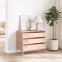 vidaXL Credenza Rosa 68x39x58,5 cm in Acciaio Laminato a Freddo - Vista aggiuntiva 3