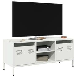 vidaXL Mobile TV Bianco 101,5x39x43,5 cm in Acciaio Laminato a Freddo