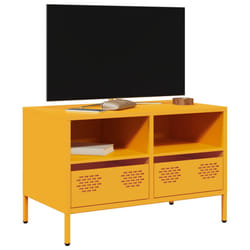 vidaXL Mobile TV Giallo Senape 68x39x43,5cm Acciaio Laminato a Freddo