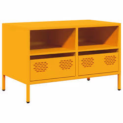 vidaXL Mobile TV Giallo Senape 68x39x43,5cm Acciaio Laminato a Freddo - Vista aggiuntiva 2