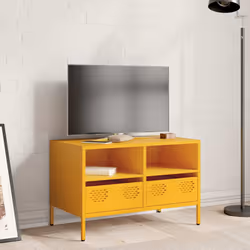 vidaXL Mobile TV Giallo Senape 68x39x43,5cm Acciaio Laminato a Freddo - Vista aggiuntiva 3