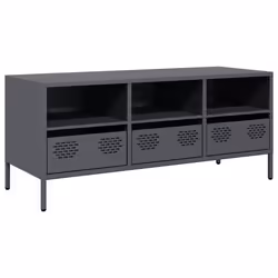 vidaXL Mobile TV Antracite 101,5x39x43,5 cm Acciaio Laminato a Freddo - Vista aggiuntiva 2