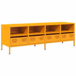 vidaXL Mobile TV Giallo Senape 135x39x43,5 cm in Acciaio - Vista aggiuntiva 2