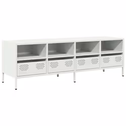 vidaXL Mobile TV Bianco 135x39x43,5 cm in Acciaio Laminato a Freddo - Vista aggiuntiva 2