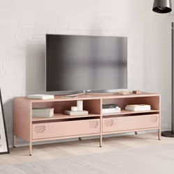 vidaXL Mobile TV Rosa 135x39x43,5 cm in Acciaio Laminato a Freddo - Vista aggiuntiva 3