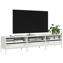 vidaXL Mobile TV Bianco 202x39x43,5 cm in Acciaio Laminato a Freddo