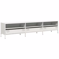vidaXL Mobile TV Bianco 202x39x43,5 cm in Acciaio Laminato a Freddo - Vista aggiuntiva 2