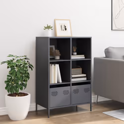 vidaXL Credenza Antracite 68x39x103,5 cm Acciaio - Vista aggiuntiva 3