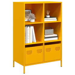 vidaXL Credenza Giallo Senape 68x39x103,5 cm in Acciaio