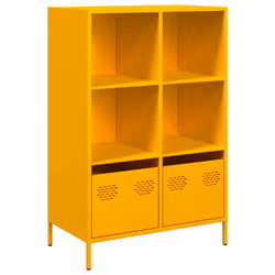 vidaXL Credenza Giallo Senape 68x39x103,5 cm in Acciaio - Vista aggiuntiva 2