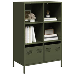 vidaXL Credenza Verde Oliva 68x39x103,5 cm in Acciaio