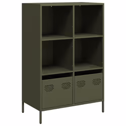 vidaXL Credenza Verde Oliva 68x39x103,5 cm in Acciaio - Vista aggiuntiva 2