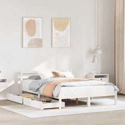 Letto senza Materasso Bianco 120x200 cm Legno Massello di Pino Vidaxl 6483