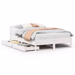vidaXL Letto senza Materasso Bianco 120x190 cm Legno Massello di Pino - Vista aggiuntiva 2