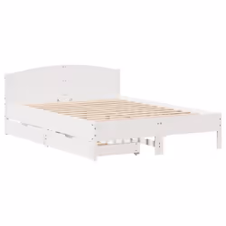 vidaXL Letto senza Materasso Bianco 120x190 cm Legno Massello di Pino - Vista aggiuntiva 3
