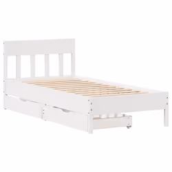vidaXL Letto senza Materasso Bianco 90x190 cm in Legno Massello Pino - Vista aggiuntiva 3