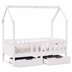 vidaXL Giroletto Bambini con Cassetti 70x140 cm Legno Massello di Pino - Vista aggiuntiva 2