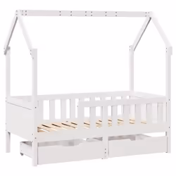 vidaXL Giroletto Bambini con Cassetti 70x140 cm Legno Massello di Pino - Vista aggiuntiva 3