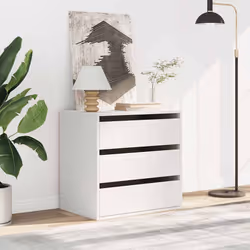 vidaXL Cassettiera Bianca 60x41x58 cm in Legno Multistrato - Vista aggiuntiva 3