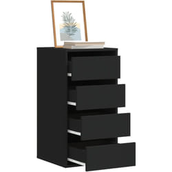 Cassettiera Angolare Nera 40x41x76 cm in Legno Multistrato Vidaxl 659144