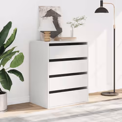 vidaXL Cassettiera Bianca 60x41x76 cm in Legno Multistrato - Vista aggiuntiva 3