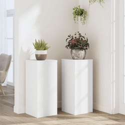 Supporti per Piante 2 pz Bianchi 30x30x70 cm Legno Multistrato Vidaxl 155466