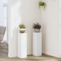 Supporti per Piante 2 pz Bianchi 17x17x60 cm Legno Multistrato Vidaxl 110608