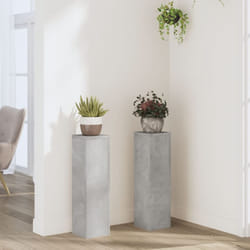 Vidaxl - Supporti per Piante 2 pz Grigio 17x17x60 cm Legno Multistrato