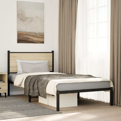 vidaXL Giroletto senza Materaso in Metallo Rovere Sonoma 100x190 cm