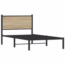vidaXL Giroletto senza Materaso in Metallo Rovere Sonoma 100x190 cm - Vista aggiuntiva 3