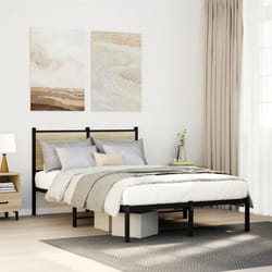 vidaXL Giroletto senza Materaso in Metallo Rovere Sonoma 120x200 cm