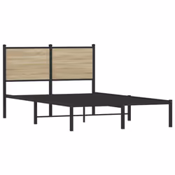 vidaXL Giroletto senza Materaso in Metallo Rovere Sonoma 120x200 cm - Vista aggiuntiva 3