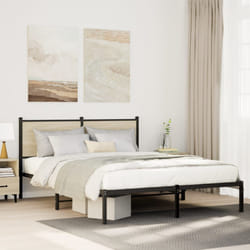 vidaXL Giroletto senza Materaso in Metallo Rovere Sonoma 140x190 cm
