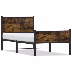 vidaXL Giroletto senza Materaso in Metallo Rovere Fumo 80x200 cm - Vista aggiuntiva 2