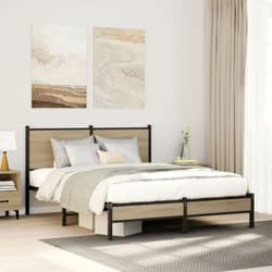 Giroletto senza Materaso in Metallo Rovere Sonoma 140x200 cm Vidaxl 647750