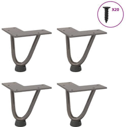 Gambe a forcina per tavolino 4 pz in acciaio naturale 10 cm in acciaio massiccio Vidaxl