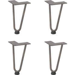 Gambe a forcina per tavolino 4 pz in acciaio naturale 20 cm in acciaio massiccio Vidaxl