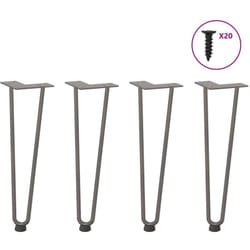Gambe Tavolo a Forcina 4 pz 42 cm Acciaio Massiccio Vidaxl 875741