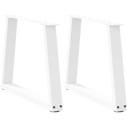 Gambe per Tavolo Pranzo a v 2 pz Bianco 60x(42-43,3)cm Acciaio Vidaxl 502764