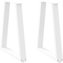 Gambe per tavolo da pranzo a forma di V 2 pz bianche 60x(72-73) cm in acciaio vidaXL